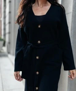 Ave Shops Clothing Editor Soft Trench Cardi In Black