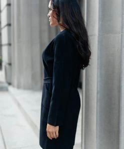 Ave Shops Clothing Editor Soft Trench Cardi In Black