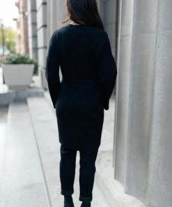 Ave Shops Clothing Editor Soft Trench Cardi In Black