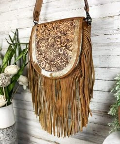 American Darling Efflorescent Floral & Cowhide Crossbody