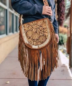 American Darling Efflorescent Floral & Cowhide Crossbody