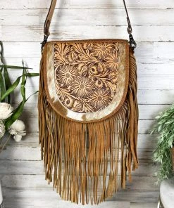 American Darling Efflorescent Floral & Cowhide Crossbody