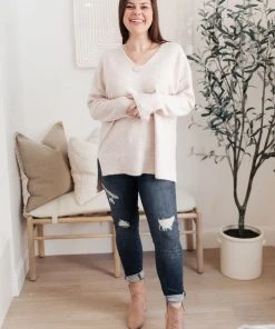 Ave Shops Clothing Effortless Sweater In Light Pink