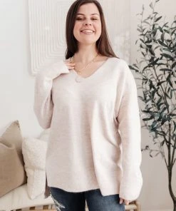 Ave Shops Clothing Effortless Sweater In Light Pink