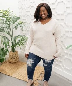 Ave Shops Clothing Effortless Sweater In Light Pink