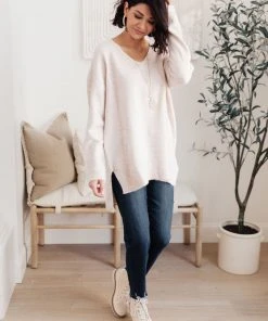 Ave Shops Clothing Effortless Sweater In Light Pink