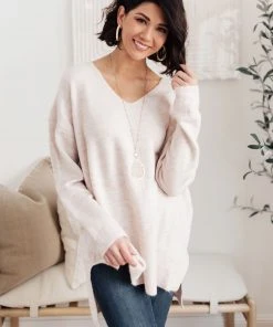Ave Shops Clothing Effortless Sweater In Light Pink