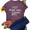 The Cinchy Cowgirl 'Just Chasin' Cows' Graphic Tee - Short Sleeve Casual Top 1 The Cinchy Cowgirl Eggplant Just Chasin' Cows Short Sleeve Graphic Tee Clothing