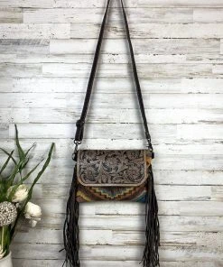 Myra Embellished Multi Color Aztec Crossbody