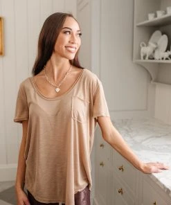 Ave Shops Enjoy The Day Tee In Tan Clothing