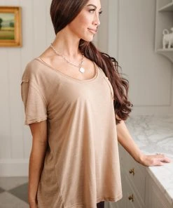 Ave Shops Enjoy The Day Tee In Tan Clothing
