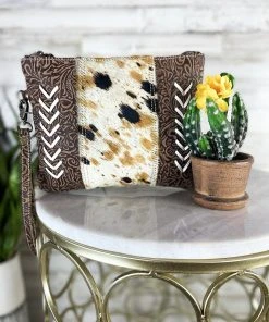 Bbags Espresso Embossed Wristlet Pouch >> MEGA SALE <<