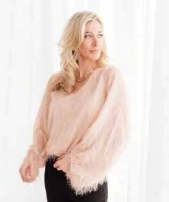 Ave Shops Express Yourself Long Sleeve Top in Peach | Soft & Stylish Tops & Blouses 32 Ave Shops Express Yourself Top In Peach