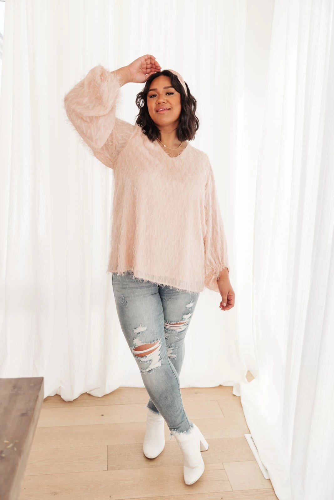 Ave Shops Express Yourself Long Sleeve Top in Peach | Soft & Stylish Tops & Blouses 16 Ave Shops Express Yourself Top In Peach
