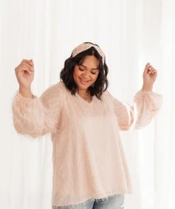 Ave Shops Express Yourself Long Sleeve Top in Peach | Soft & Stylish Tops & Blouses 39 Ave Shops Express Yourself Top In Peach