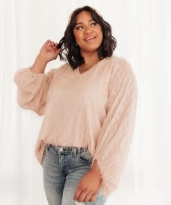 Ave Shops Express Yourself Long Sleeve Top in Peach | Soft & Stylish Tops & Blouses 43 Ave Shops Express Yourself Top In Peach