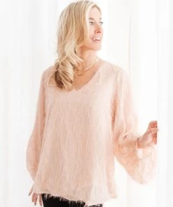 Ave Shops Express Yourself Long Sleeve Top in Peach | Soft & Stylish Tops & Blouses 26 Ave Shops Express Yourself Top In Peach