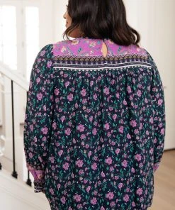 Ave Shops Women's Exquisite Beauty Floral Long Sleeve Blouse - Elegant Tops & Blouses 26 Ave Shops Long Sleeve Tops Exquisite Beauty Floral Blouse