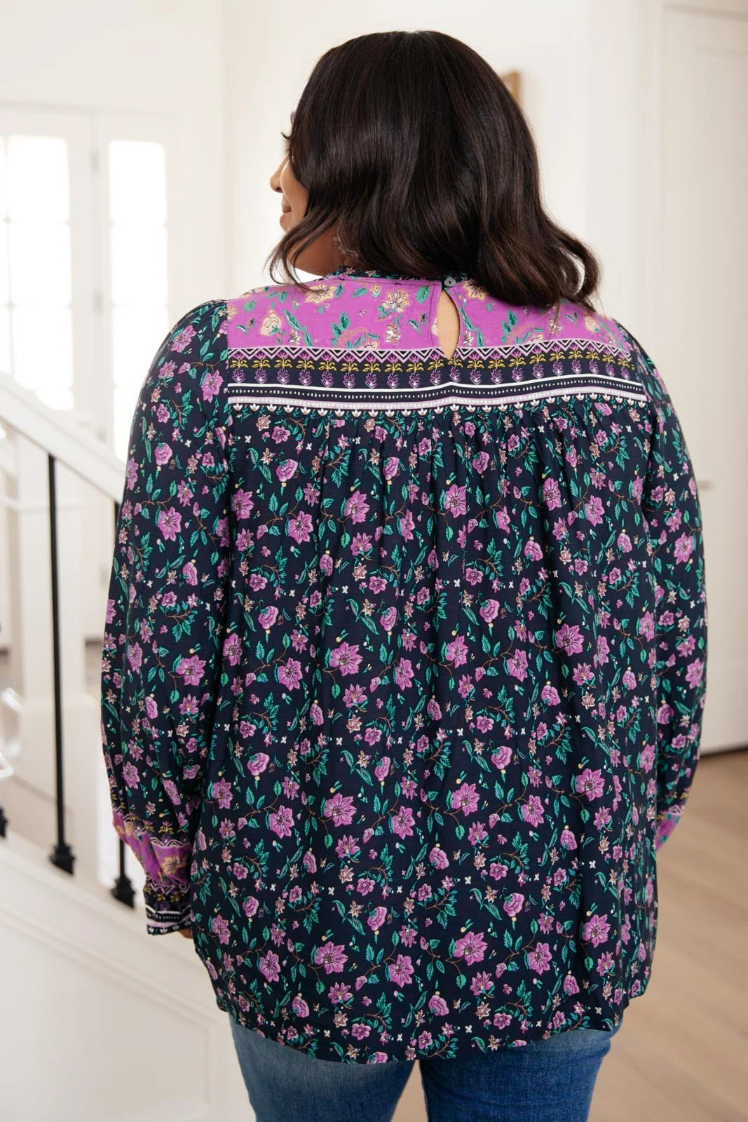 Ave Shops Women's Exquisite Beauty Floral Long Sleeve Blouse - Elegant Tops & Blouses 7 Ave Shops Long Sleeve Tops Exquisite Beauty Floral Blouse