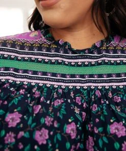 Ave Shops Women's Exquisite Beauty Floral Long Sleeve Blouse - Elegant Tops & Blouses 25 Ave Shops Long Sleeve Tops Exquisite Beauty Floral Blouse