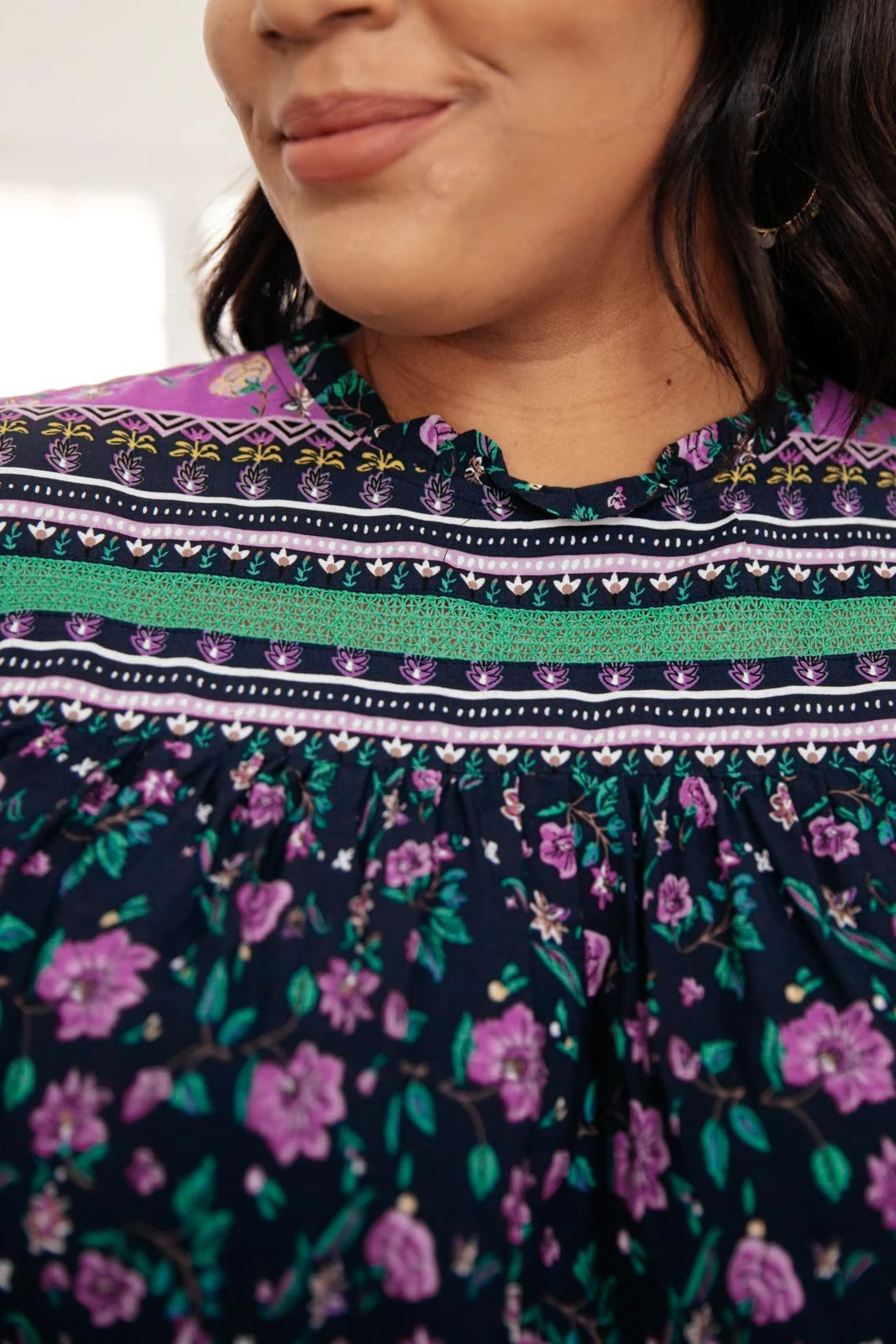 Ave Shops Women's Exquisite Beauty Floral Long Sleeve Blouse - Elegant Tops & Blouses 6 Ave Shops Long Sleeve Tops Exquisite Beauty Floral Blouse