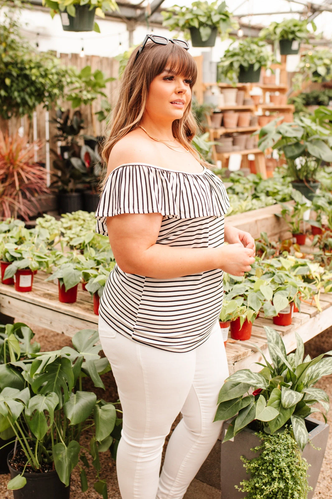 Ave Shops Extra Time Striped Top - Stylish Short Sleeve Women's Blouse 13 Ave Shops Extra Time Striped Top