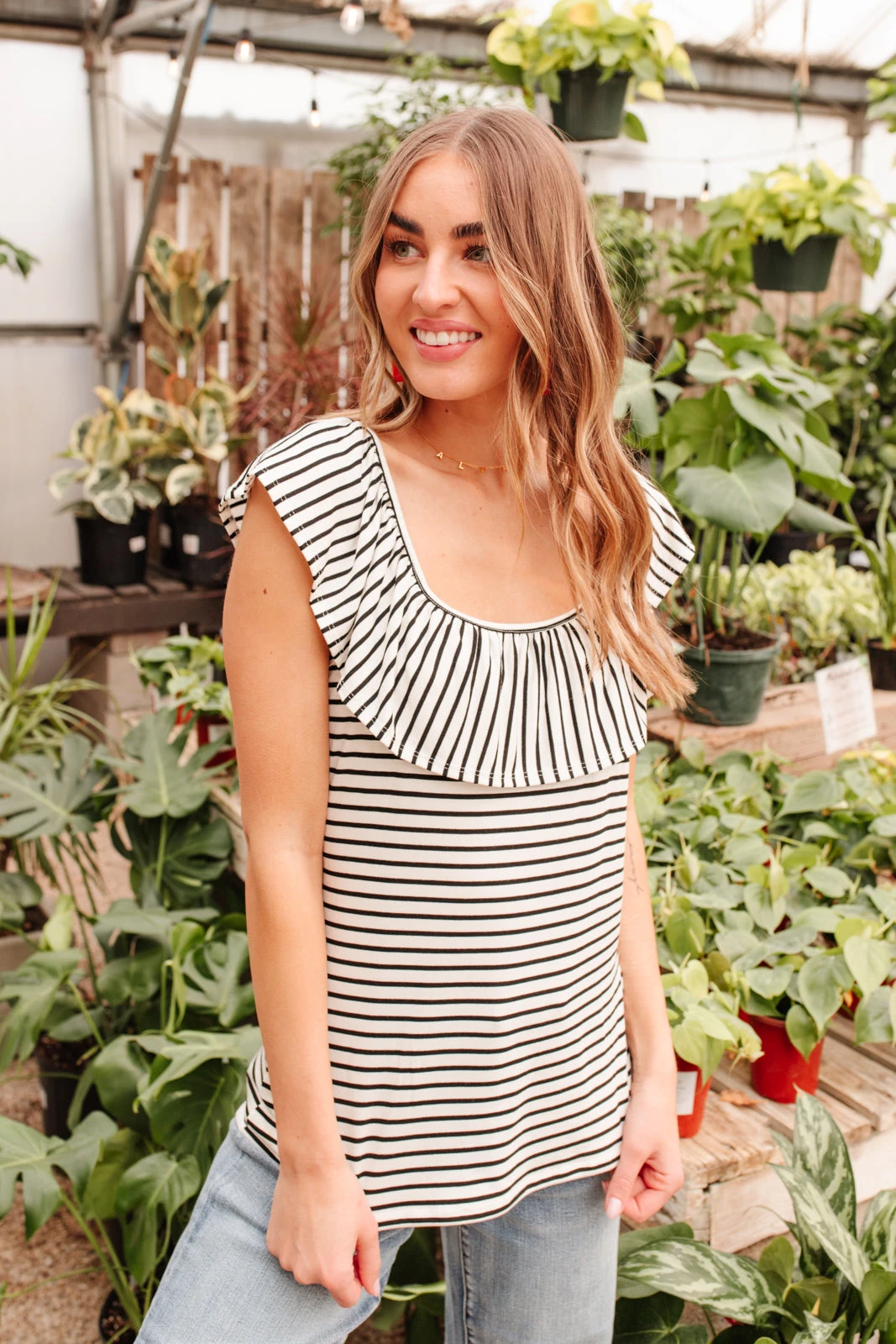 Ave Shops Extra Time Striped Top - Stylish Short Sleeve Women's Blouse 15 Ave Shops Extra Time Striped Top