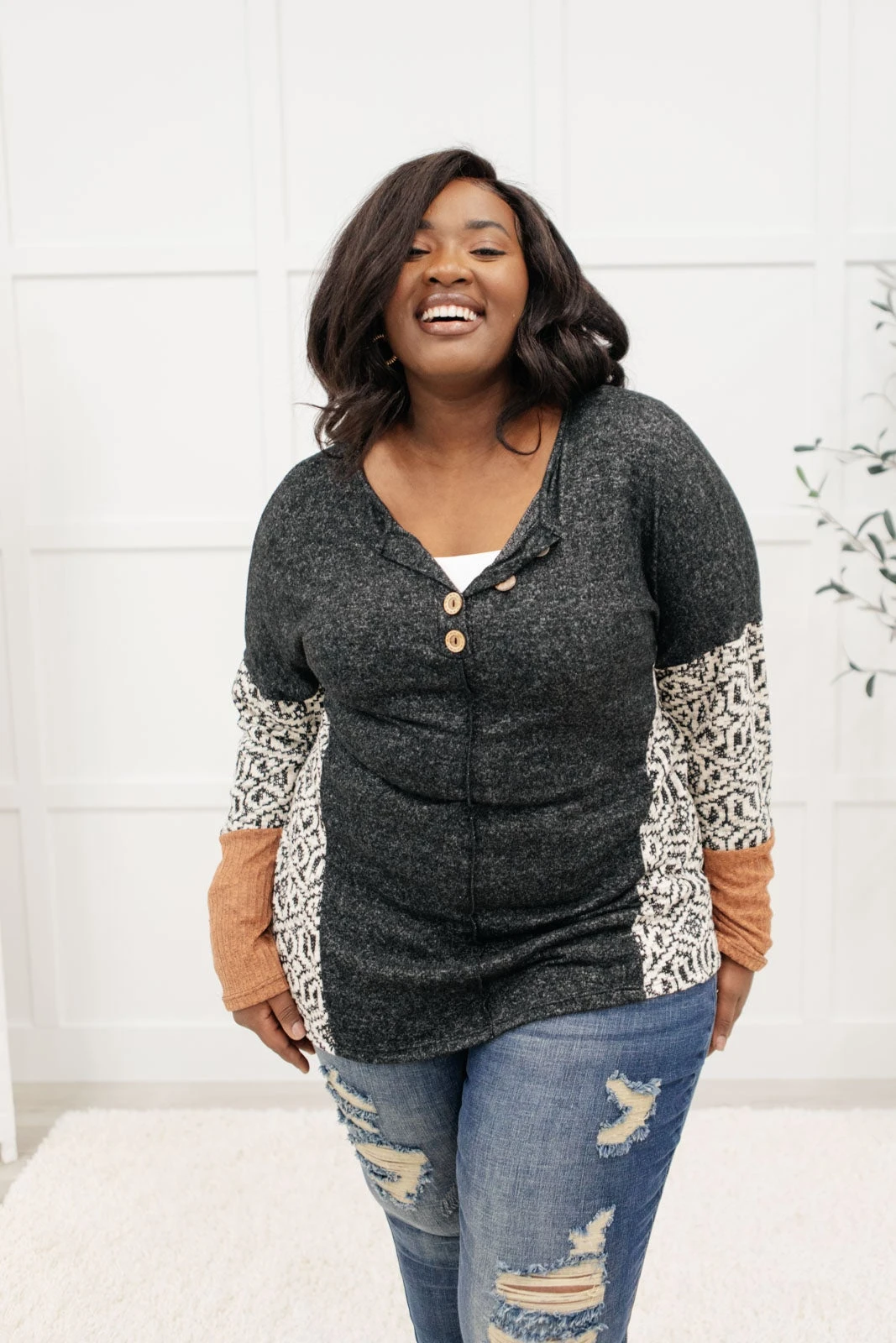 Ave Shops Feelin' Great Black Long Sleeve Top - Soft & Stylish Women's Tops 6 Ave Shops Feelin' Great Top In Black