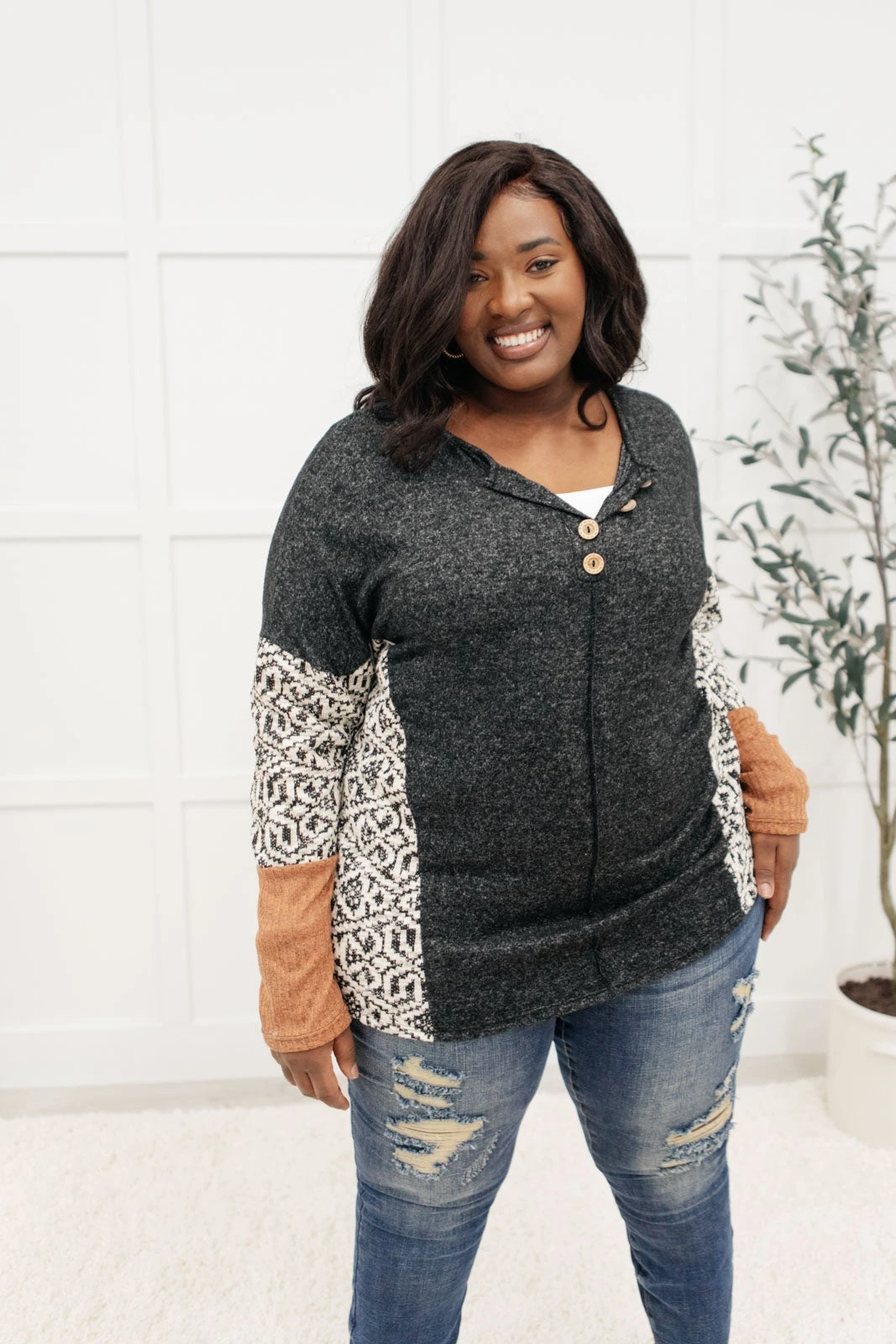 Ave Shops Feelin' Great Black Long Sleeve Top - Soft & Stylish Women's Tops 12 Ave Shops Feelin' Great Top In Black