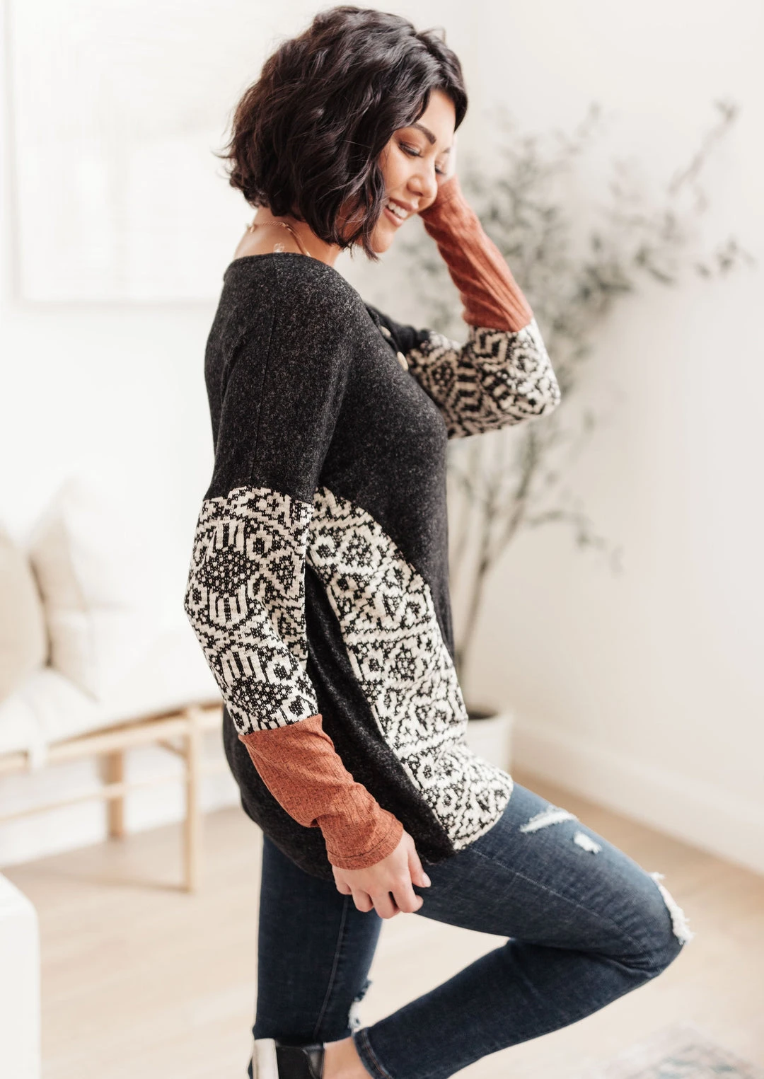 Ave Shops Feelin' Great Black Long Sleeve Top - Soft & Stylish Women's Tops 4 Ave Shops Feelin' Great Top In Black