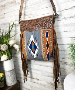 American Darling Feelin' Rustic Saddle Blanket Fringe Handbag