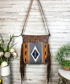 American Darling Feelin' Rustic Saddle Blanket Fringe Handbag