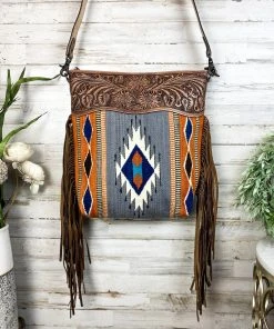American Darling Feelin' Rustic Saddle Blanket Fringe Handbag