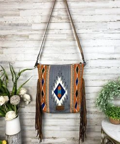 American Darling Feelin' Rustic Saddle Blanket Fringe Handbag