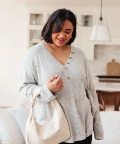 Ave Shops Clothing Feeling Cozy Top In Heather Gray