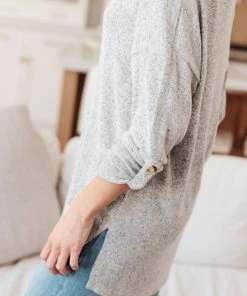 Ave Shops Clothing Feeling Cozy Top In Heather Gray
