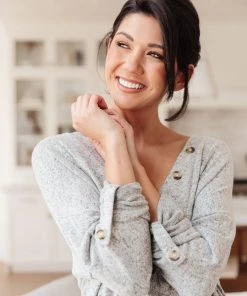 Ave Shops Clothing Feeling Cozy Top In Heather Gray