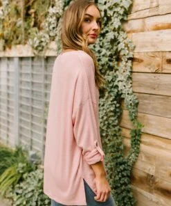 Ave Shops Clothing Feeling Cozy Top In Pink