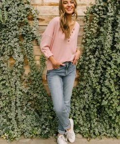 Ave Shops Clothing Feeling Cozy Top In Pink