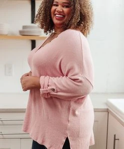 Ave Shops Clothing Feeling Cozy Top In Pink