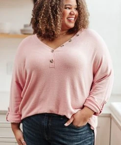 Ave Shops Clothing Feeling Cozy Top In Pink