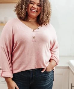 Ave Shops Clothing Feeling Cozy Top In Pink