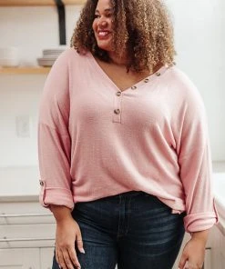Ave Shops Clothing Feeling Cozy Top In Pink