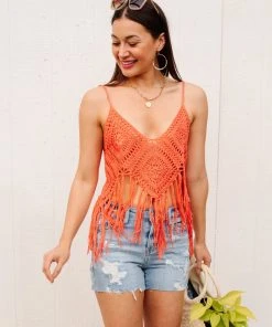 Ave Shops Festival Fringe Tank In Orange