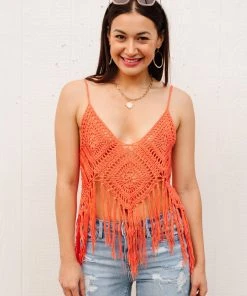 Ave Shops Festival Fringe Tank In Orange