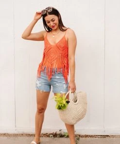 Ave Shops Festival Fringe Tank In Orange