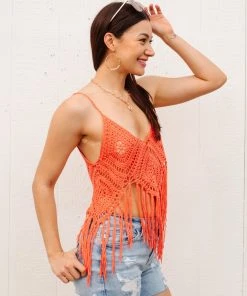 Ave Shops Festival Fringe Tank In Orange