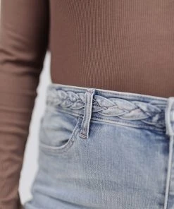 Ave Shops Fiona Hi-Rise Braided Waistband Jeans - Stylish Women's Bottoms & Jeans 44 Ave Shops Bottoms & Jeans Fiona Hi-Rise Braided Waistband Jeans