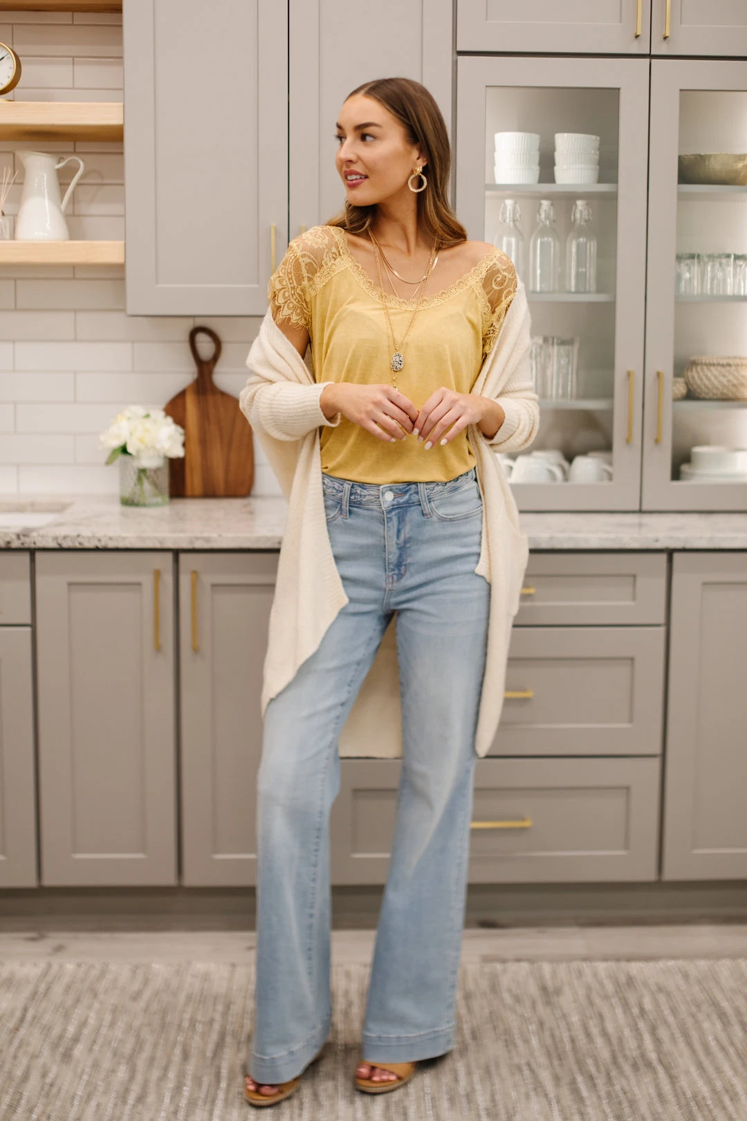 Ave Shops Fiona Hi-Rise Braided Waistband Jeans - Stylish Women's Bottoms & Jeans 7 Ave Shops Bottoms & Jeans Fiona Hi-Rise Braided Waistband Jeans