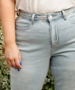 Ave Shops Fiona Hi-Rise Braided Waistband Jeans - Stylish Women's Bottoms & Jeans 56 Ave Shops Bottoms & Jeans Fiona Hi-Rise Braided Waistband Jeans